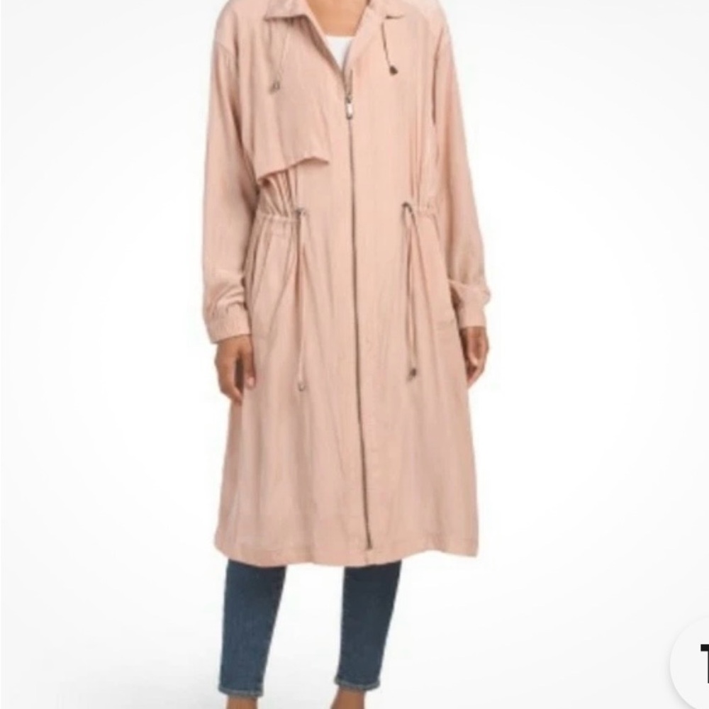 BCBGMaxAzria Quinn Light Pink/Dusty Rose Runway Trench Coat